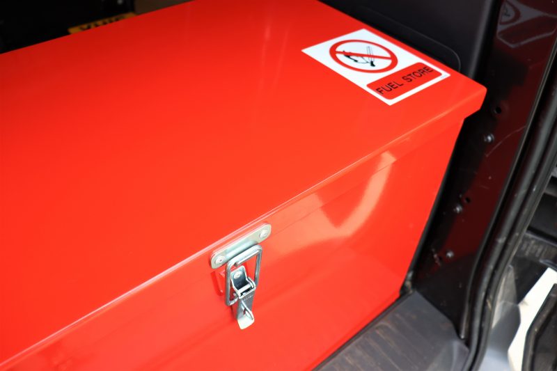 The VFSJC fuel storage box, made by VALE Engineering, is designed specifically for the safe storage of fuel including petrol and diesel